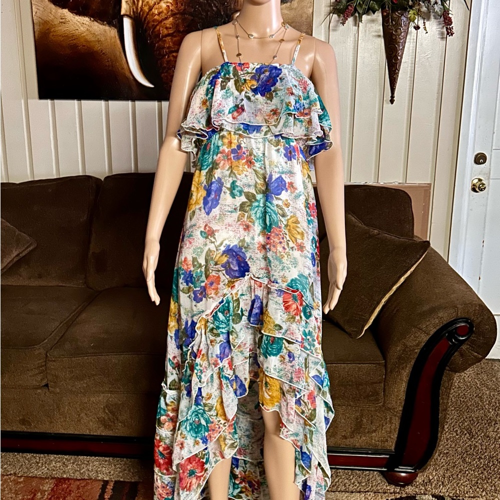 Milly ~ Women’s Medium ~ Multi-Colors ~ Floral ~ Maxi ~ Asymmetrical ~ Dress - Picture 8 of 16